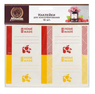 Наклейки прямоугольные для консервирования 16 шт 8,5x6 см MARMITON 17359 в интернет гипермаркете «Планета Лета». Фото