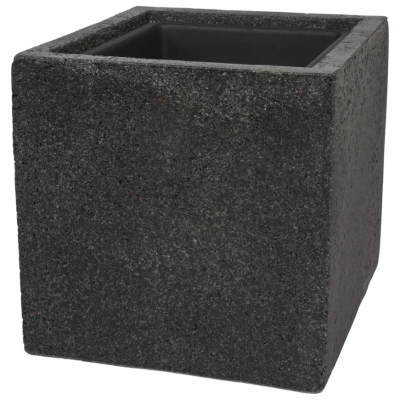Кашпо Nobilis Marco "Rock2-grey Cube" (полистоун), 30х30хH30 см, с тех.горшком в интернет гипермаркете «Планета Лета». Фото