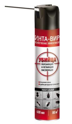Аэрозоль Инта-вир от всех летающих и ползающих насекомых 600мл в интернет гипермаркете «Планета Лета». Фото