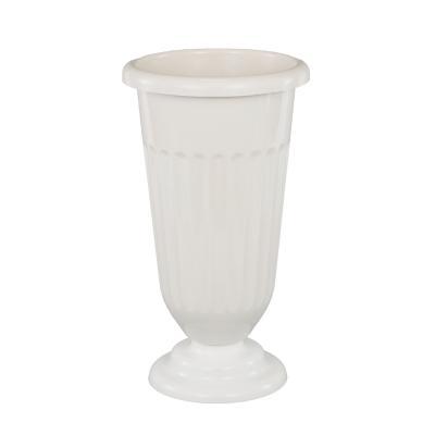 Ваза (пластик) рифленая, белый D17xH36см в интернет гипермаркете «Планета Лета». Фото