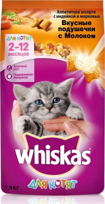 Корм Whiskas д/кот п/мол инд/морк 1,9кг Уценка !! в интернет гипермаркете «Планета Лета». Фото