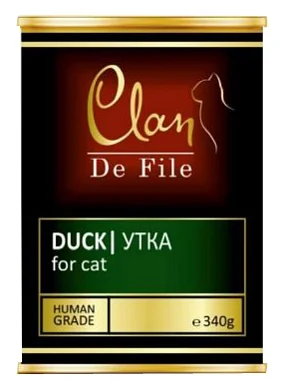 CLAN De File консервы для кошек 340 г Утка (уп-12шт) № 87 в интернет гипермаркете «Планета Лета». Фото