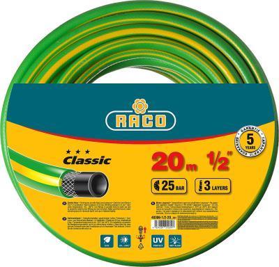 Шланг RACO поливочный CLASSIC 1/2" 25 атм, трёхслойный , армированный, 20 м 40306-1/2-20_z01 в интернет гипермаркете «Планета Лета». Фото