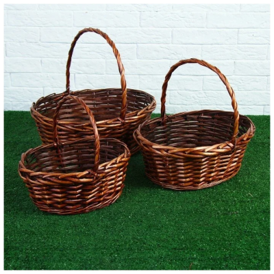 Корзина плетеная (ива) 29 см коричневый TS-4150 S/3 №2 в интернет гипермаркете «Планета Лета». Фото