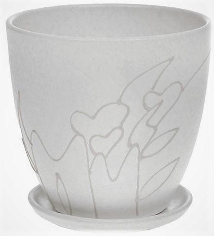 Горшок В/О "Кураж" керам белый №3 в интернет гипермаркете «Планета Лета». Фото