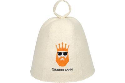 Шапка для бани и сауны с вышивкой "Хозяин бани" "Банные штучки ", войлок в интернет гипермаркете «Планета Лета». Фото