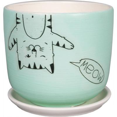 Горшок Цилиндр "Мяун микс" керам № 2 d12 в интернет гипермаркете «Планета Лета». Фото