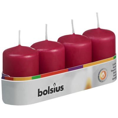 Свеча Болсус столбик 60*40 4 шт.темно-красный в интернет гипермаркете «Планета Лета». Фото