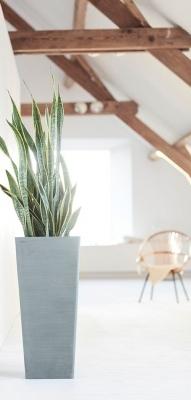 Кашпо Экопотс Rotterdam L32 W32 H70 см высокое серо-голубое 74.007.60B (ROTH.70.BG) в интернет гипермаркете «Планета Лета». Фото