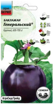 Баклажан Генеральский 20 шт ПАТРИОТ в интернет гипермаркете «Планета Лета». Фото