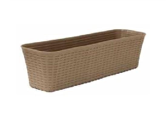 Балконный ящик Ротанг 400мм бежевый ротанг в интернет гипермаркете «Планета Лета». Фото