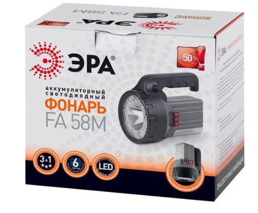 Фонарь ЭРА FA58M акку 2Ah 1W+9+18 LED 220V карт в интернет гипермаркете «Планета Лета». Фото