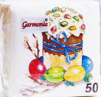 Салфетки бумажные "Гармония цвета" Пасхальный кулич, 1сл, 24*24, 100 шт 9517390 в интернет гипермаркете «Планета Лета». Фото