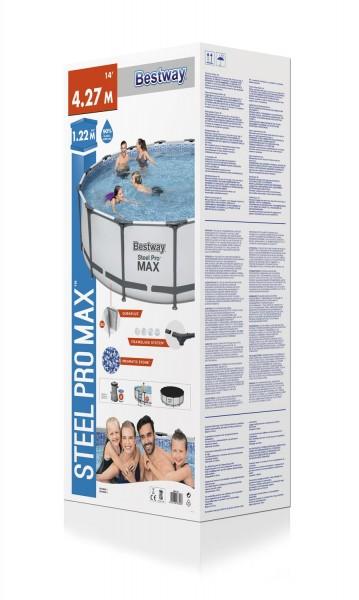 Бассейн каркасный 427х132см Steel Pro круглый,в комплекте лестница, Bestway 5612U в интернет гипермаркете «Планета Лета». Фото