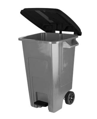 Бак для мусора с крышкой на колесах серый Freestyle 100 л Spin & Clean в интернет гипермаркете «Планета Лета». Фото Бак для мусора с крышкой на колесах серый Freestyle 100 л в интернет гипермаркете «Планета Лета». Фото