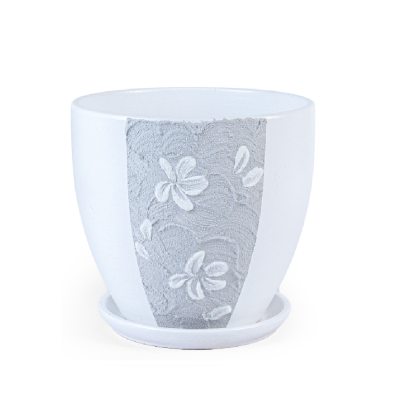 Горшок Велсофт высокий овал серый с/п d15, h13см, 1,4л в интернет гипермаркете «Планета Лета». Фото