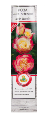 Роза чайно-гибридная Дабл Делайт в коробке в интернет гипермаркете «Планета Лета». Фото