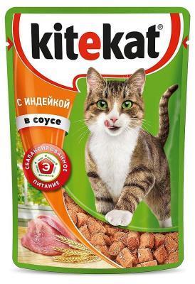 Корм Kitekat пауч индейка в соусе 85г в интернет гипермаркете «Планета Лета». Фото