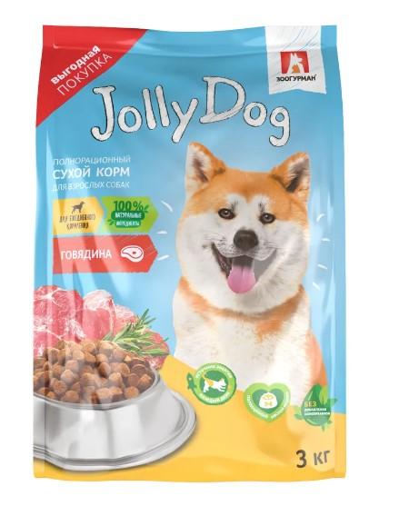 Полнорац. сухой корм д/взрослых собак Zoogurman, Jolly Dog Говядина 3кг в интернет гипермаркете «Планета Лета». Фото