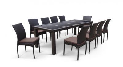 Комплект мебели 10 стульев + стол T438/Y380A-W53 Brown в интернет гипермаркете «Планета Лета». Фото