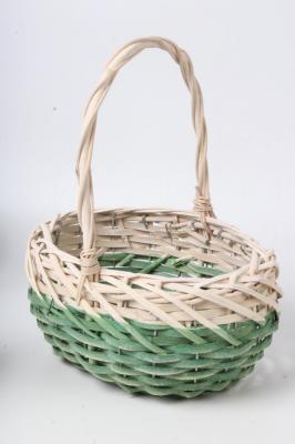 Корзина плетеная ива №3 зел/бел 3762 в интернет гипермаркете «Планета Лета». Фото