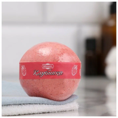 Бомбочка для ванны "Клубника" Добропаровъ, 110 гр 9361623 в интернет гипермаркете «Планета Лета». Фото