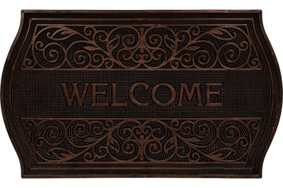Коврик придверный 45*75 см, медь, "Welcome", ажурный 24336 в интернет гипермаркете «Планета Лета». Фото