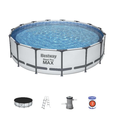 Бассейн каркасный 427х132см Steel Pro круглый,в комплекте лестница, Bestway 5612U Bestway в интернет гипермаркете «Планета Лета». Фото Бассейн каркасный 427х132см Steel Pro круглый,в комплекте лестница, Bestway 5612U в интернет гипермаркете «Планета Лета». Фото