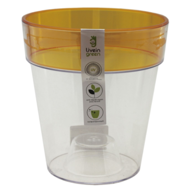 Кашпо Протея орхидейное янтарь d13,5, 1,4л с вкл. ТО1 в интернет гипермаркете «Планета Лета». Фото