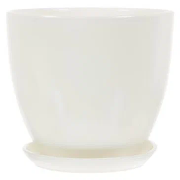 Горшок Колор Гейм (белый) высокий овал d26 в интернет гипермаркете «Планета Лета». Фото