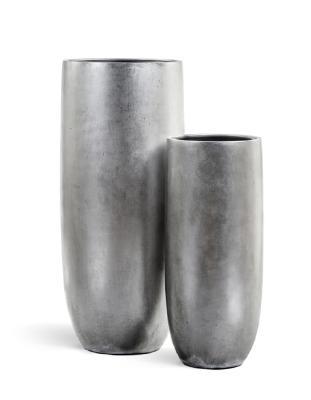 Кашпо TREEZ Effectory Metall высокий округлый конус Серебро в-95, д-39 см
