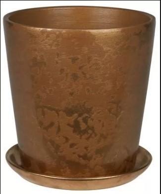 Горшок керамический конус Леопард золото 1,5л d15 h15,5 в интернет гипермаркете «Планета Лета». Фото