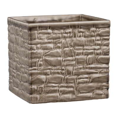 Кашпо  Rock коричневый 18*18  995 в интернет гипермаркете «Планета Лета». Фото