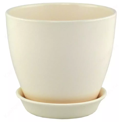Горшок КЦ ВК  (16см) зефирный глянец, 2л в интернет гипермаркете «Планета Лета». Фото