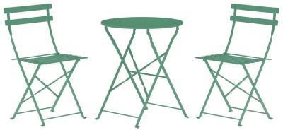 Комплект мебели Стол 60х71 см 2 стула 45х81 см металл зеленый мат CK9200540 в интернет гипермаркете «Планета Лета». Фото