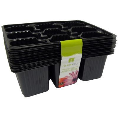 Мини-кассета рассадная 9 ячеек (уп.10 шт), черная в интернет гипермаркете «Планета Лета». Фото