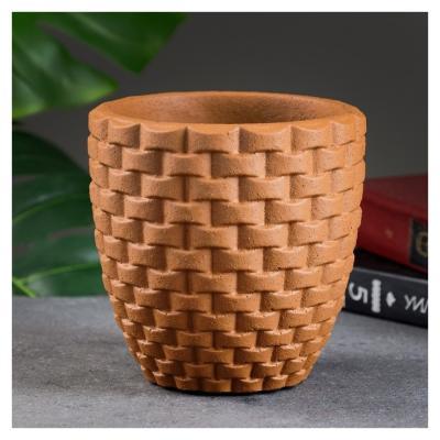 Горшок Плетеное коричневое 14*14*13см 0,85л 7387184 в интернет гипермаркете «Планета Лета». Фото