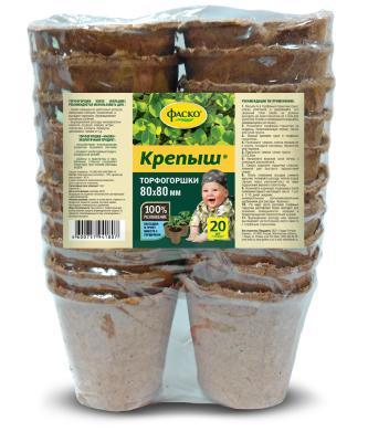 Торфогоршки Крепыш 80*80мм (уп.20 шт) в интернет гипермаркете «Планета Лета». Фото