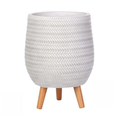 Кашпо IDEALIST Ханни Ваза с подставкой, белое, d32 h43, HON-VASE-AW-32 в интернет гипермаркете «Планета Лета». Фото