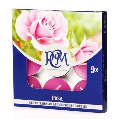 Свеча чайная 9 шт в уп роза в интернет гипермаркете «Планета Лета». Фото