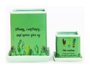 Горшок керамический набор (2шт) 12*12/7*7см KT-51514 в интернет гипермаркете «Планета Лета». Фото