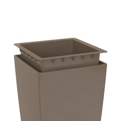 Кашпо Артевази Pisa L33 W33 H60 см серо-коричневое глянцевое комплект Все-в-одном 818116 в интернет гипермаркете «Планета Лета». Фото