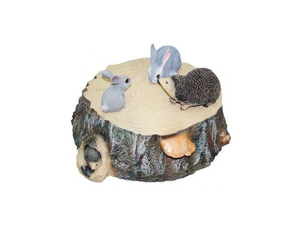 Фигура Люк-пень с зайчиками и ежами Н-35см,D-60см F717 в интернет гипермаркете «Планета Лета». Фото