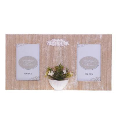 Фоторамка 2 фото с цветком дерево 40x21,5 см 751127 в интернет гипермаркете «Планета Лета». Фото