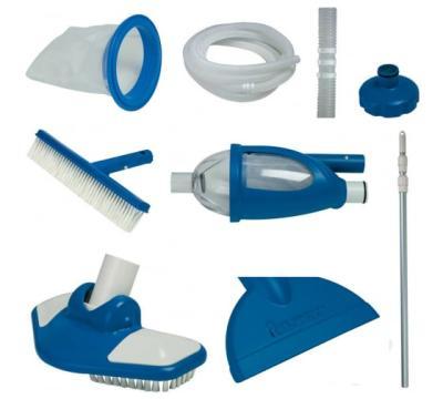 Набор для уборки бассейна 2 насадки-щетки, рукоятка ал, 3 адаптера 58212 в интернет гипермаркете «Планета Лета». Фото