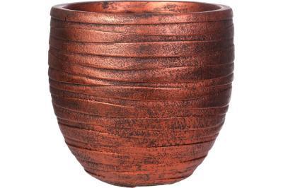Кашпо IDEALIST Роу Круглое, файберстоун, бронза, D27 H25.5 cm ROWR27-BNZ в интернет гипермаркете «Планета Лета». Фото
