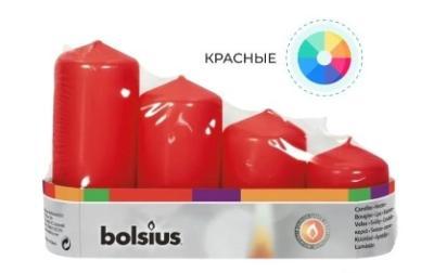 Набор свечи столбики 130х50, 111х50, 90х50 Красный в интернет гипермаркете «Планета Лета». Фото