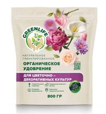 Удобрение Green Life декоративных культур гранулир 800г в интернет гипермаркете «Планета Лета». Фото