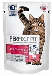 Корм PERFECT FIT д/взр кош с говядиной 75г в интернет гипермаркете «Планета Лета». Фото