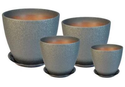 Горшок бутон Винил серый (ВН05) 12см,1л в интернет гипермаркете «Планета Лета». Фото